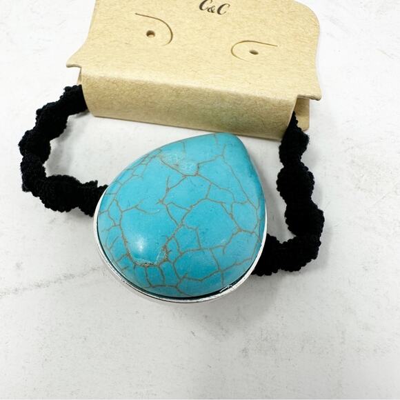 Western Turquoise Teardrop Ponytail Holder NWT - Picture 2 of 3
